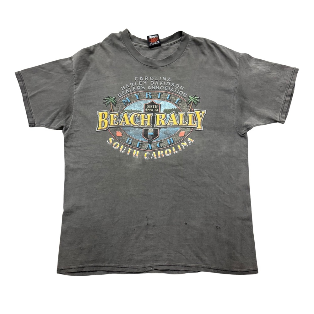 Vintage 1999 Harley Davidson Myrtle Beach Rally T-Shirt Distressed Faded Tee XL